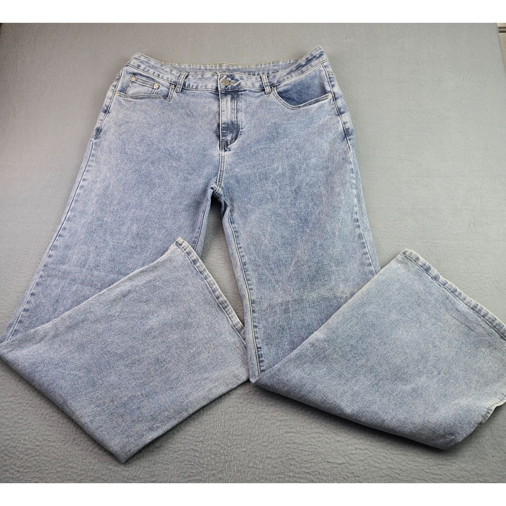 Size XL Light Wash Wide Leg Jeans‎ High Rise Relaxed Denim Casual Y2K Vintage 90